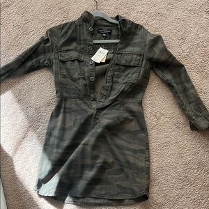 Camouflage Button-Up Dress